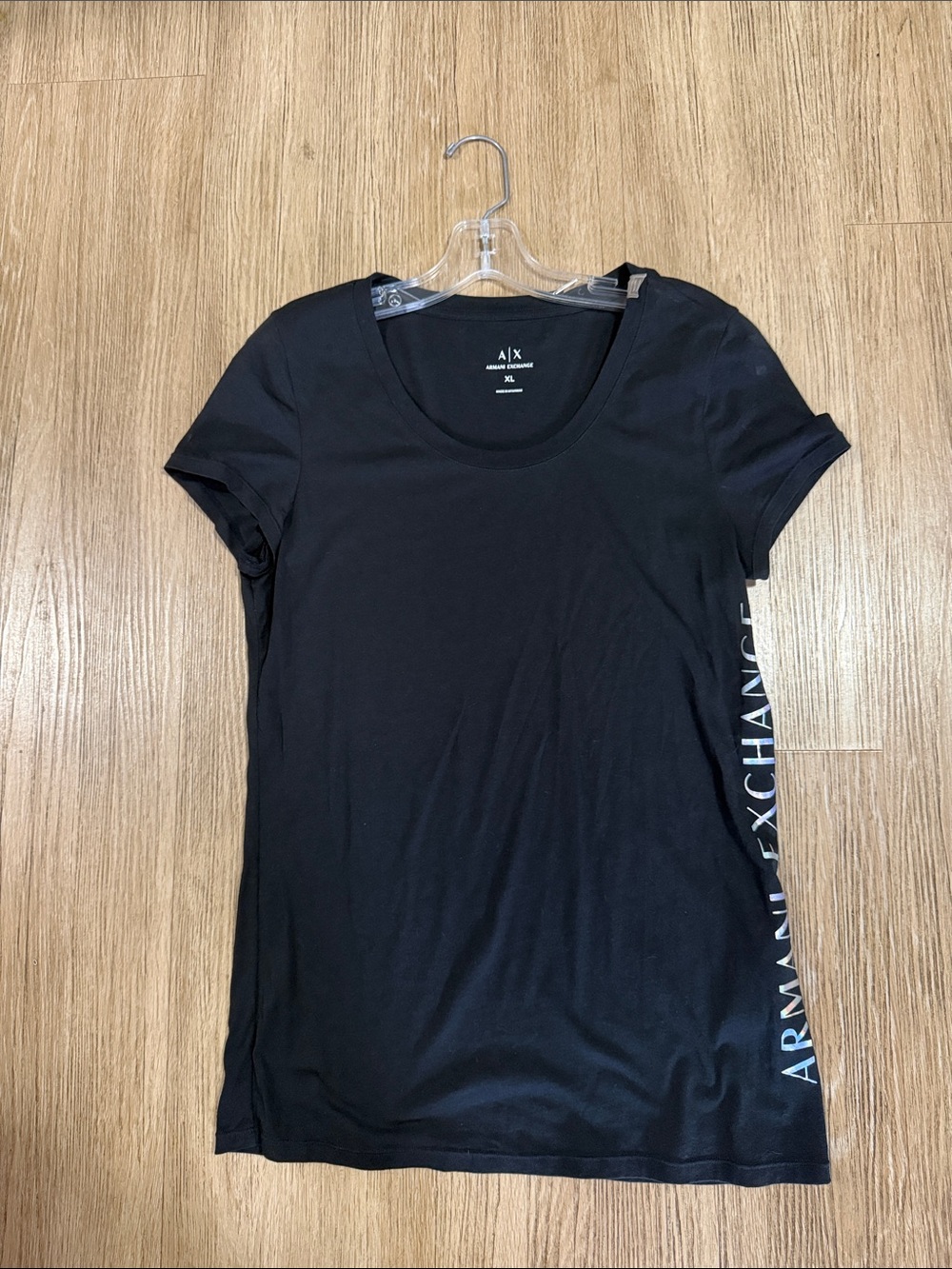 Armani Exchange Black Tee with Side Logo XL